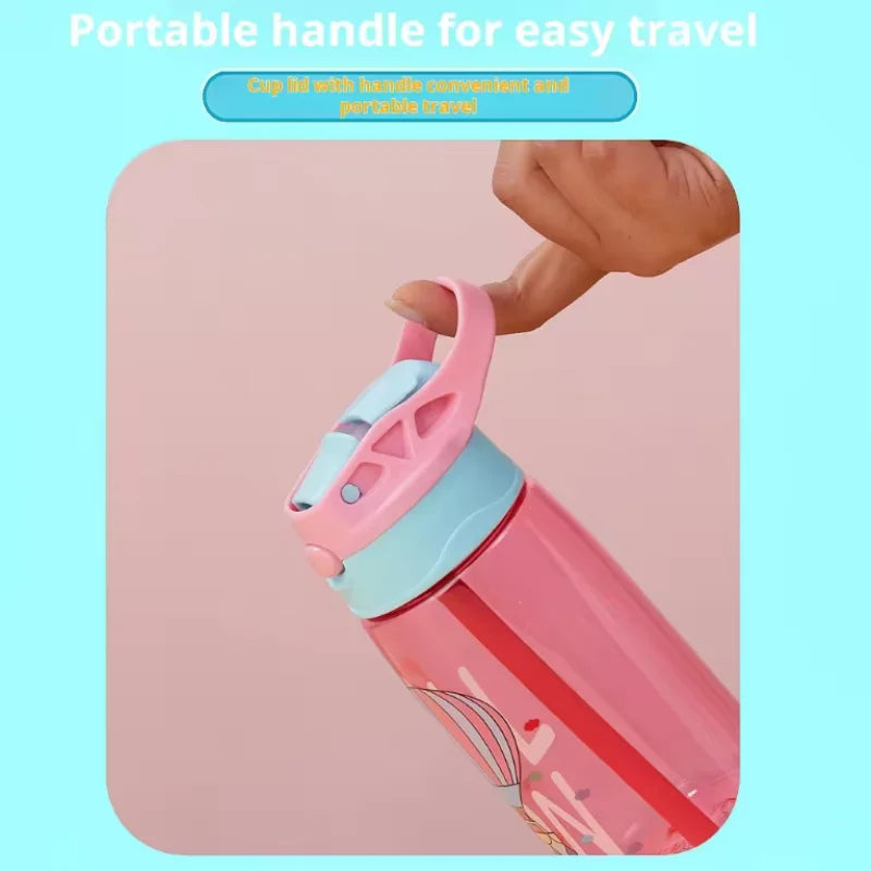 Kids Sippy Water Bottle 480ml BPA Free Cartoon Straw Cup for Toddlers - 4