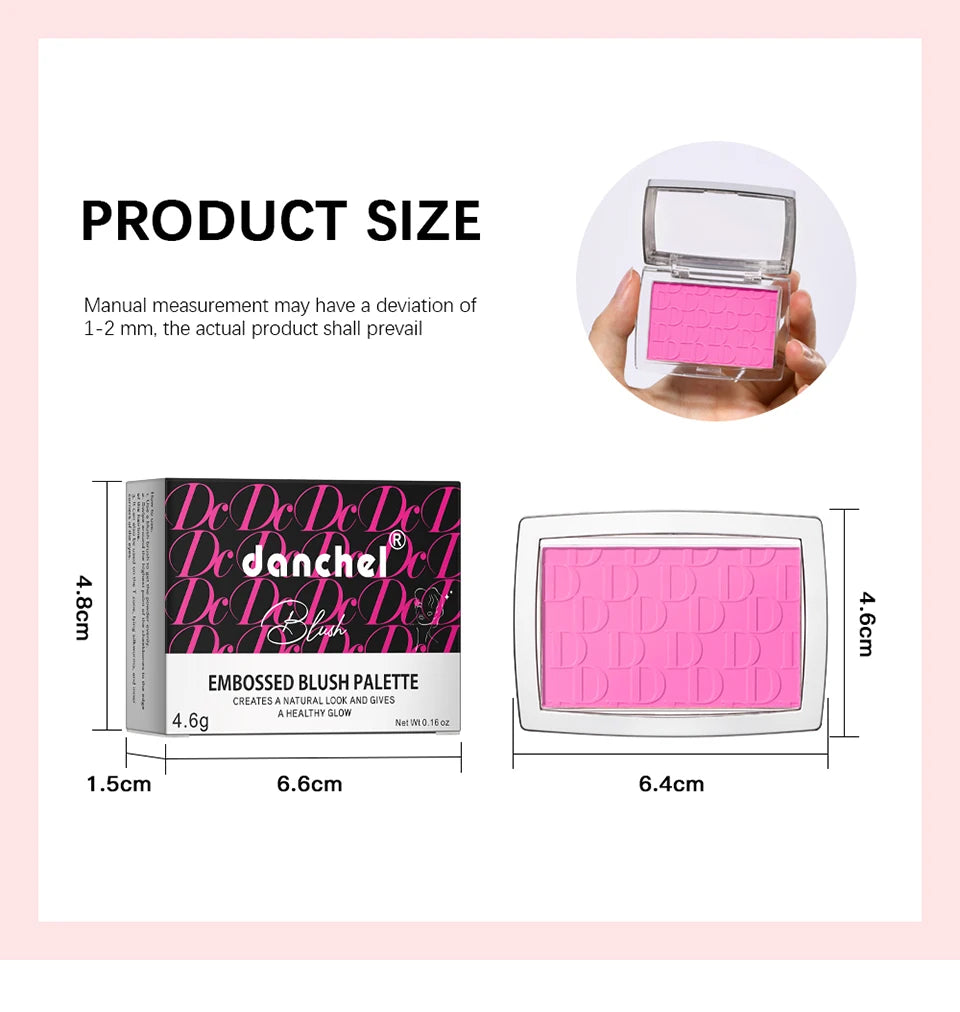 Matte Embossed Blush Palette and Brush Set