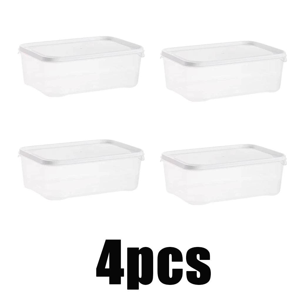 Clear Refrigerator Storage Box Food Preservation Kitchen Organizer Set