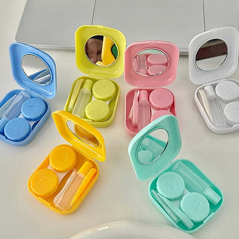 Portable Contact Lens Case Kit with Mirror Travel Storage Box - 1