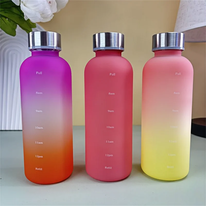 550ml Motivational Water Bottle with Time Marker Leakproof Sports Flask