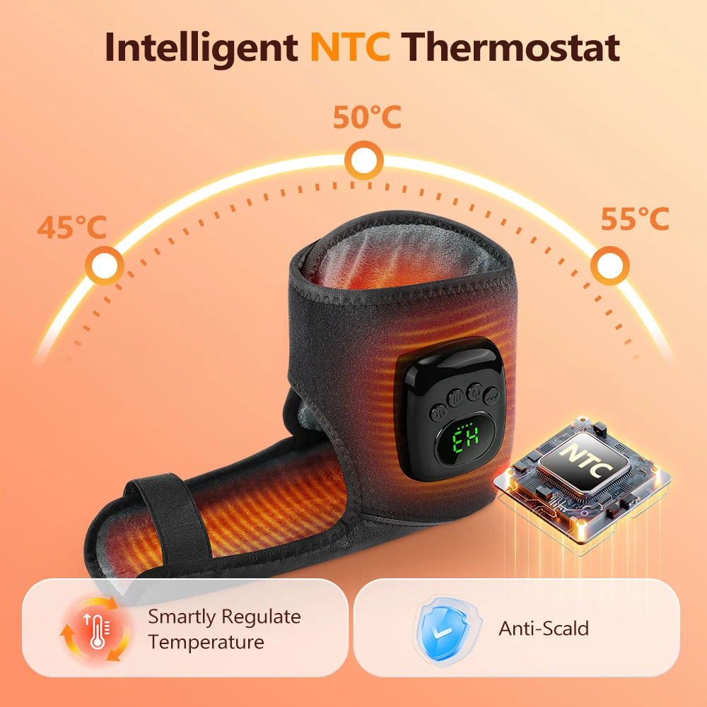 Wireless Air Pressure Ankle Massager Electric Heated Brace - 10