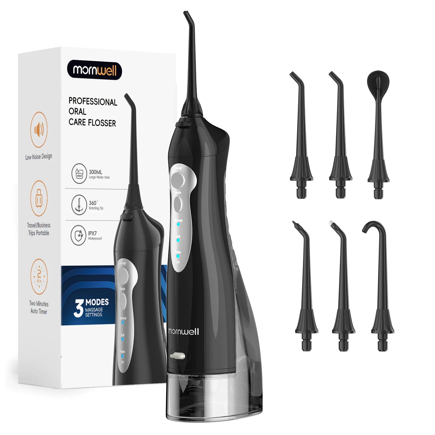 Mornwell Portable Water Flosser USB Rechargeable Oral Irrigator - 15