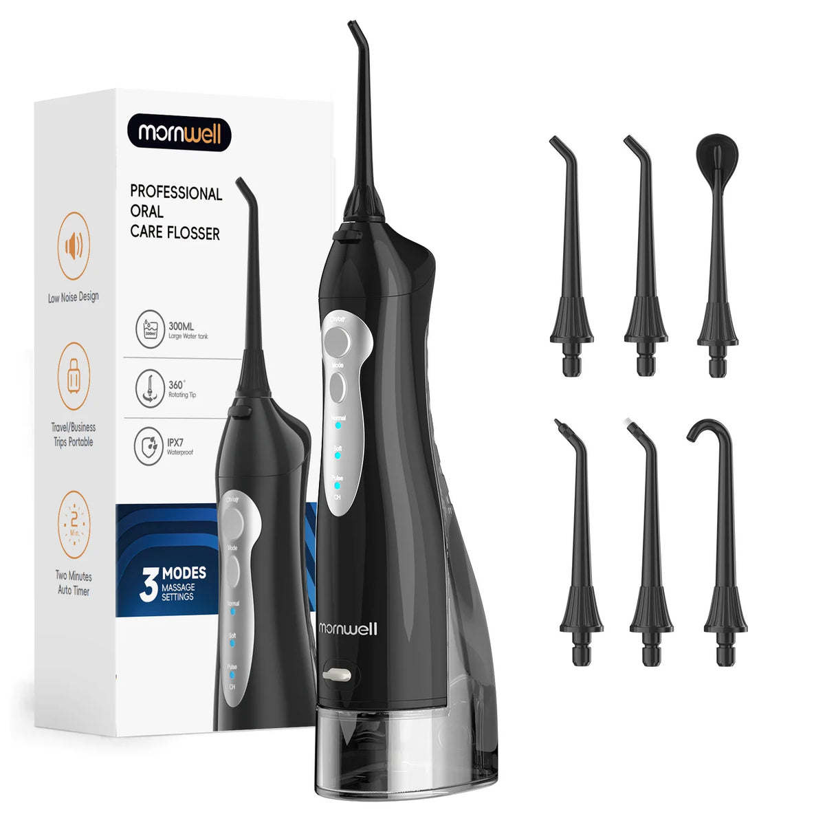 Mornwell Portable Water Flosser USB Rechargeable Oral Irrigator