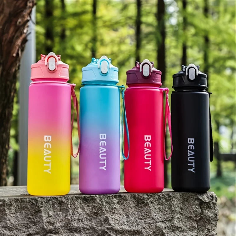 600ml Frosted Water Bottle Leak Proof Sport Flask for Gym and Office