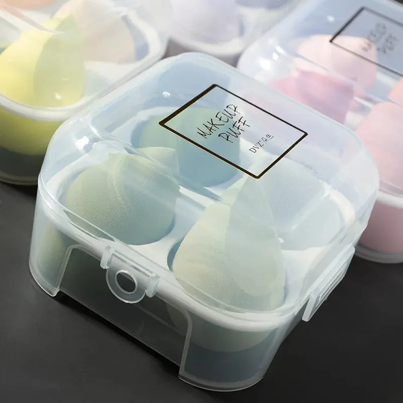 4-Piece Makeup Sponge Set Soft Beauty Blender with Storage Case - 4