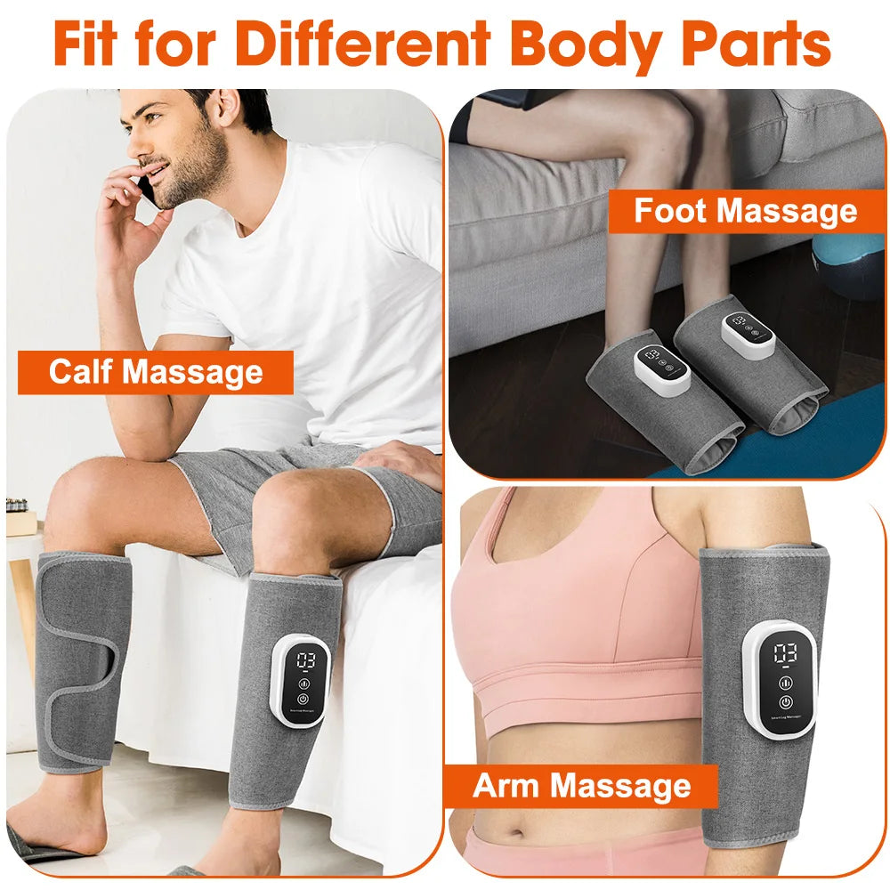Wireless Air Pressure Calf Massager Electric Leg Compression Wrap