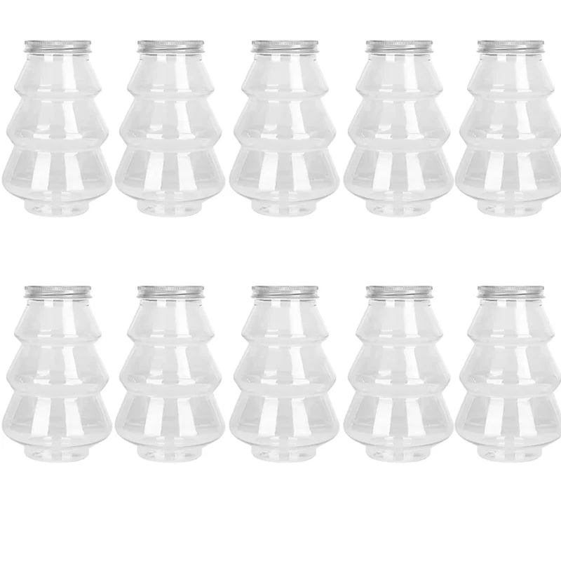500ml Snowman Christmas Milk Juice Bottles Reusable Plastic Drink Cups
