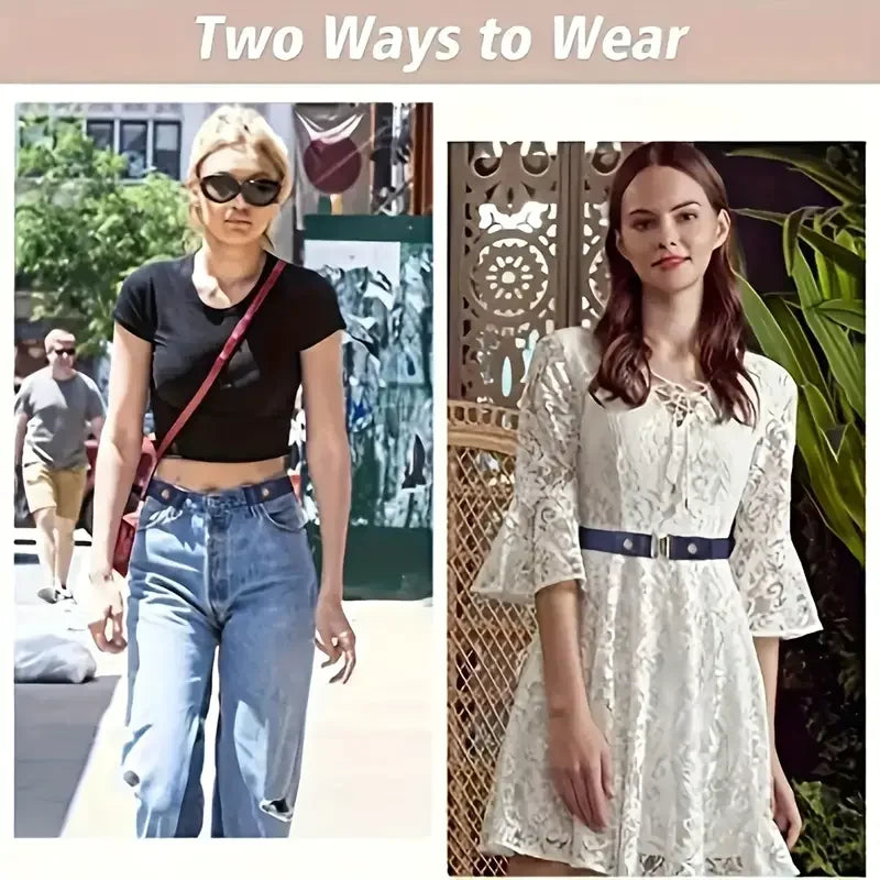 Invisible Elastic Belt Buckle Free Stretch Waistband for Jeans