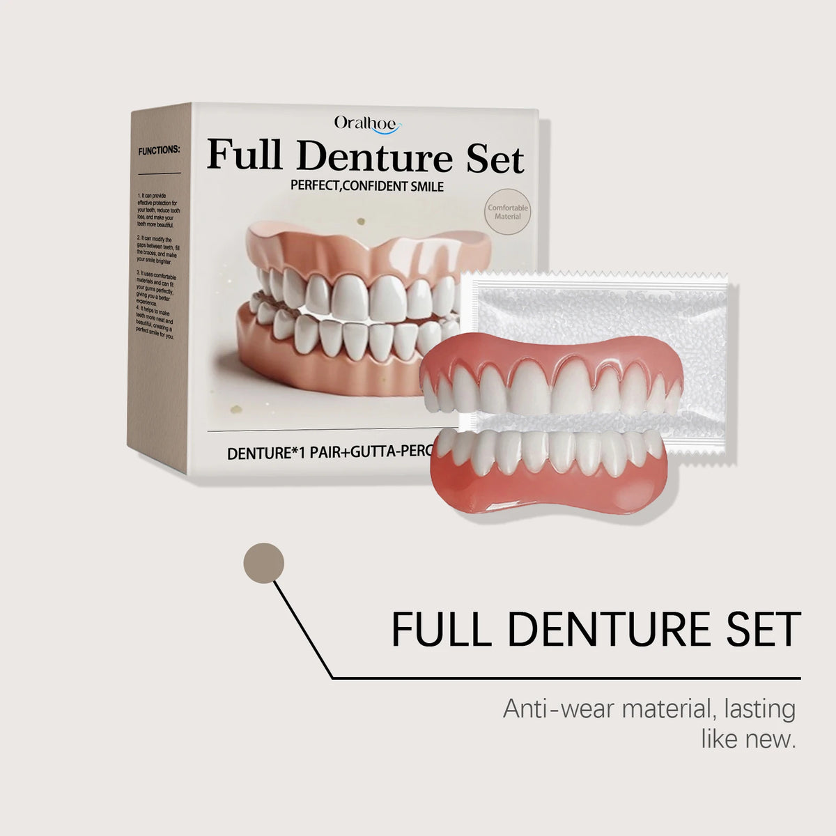 Silicone Denture Set Upper and Lower False Teeth Repair Kit