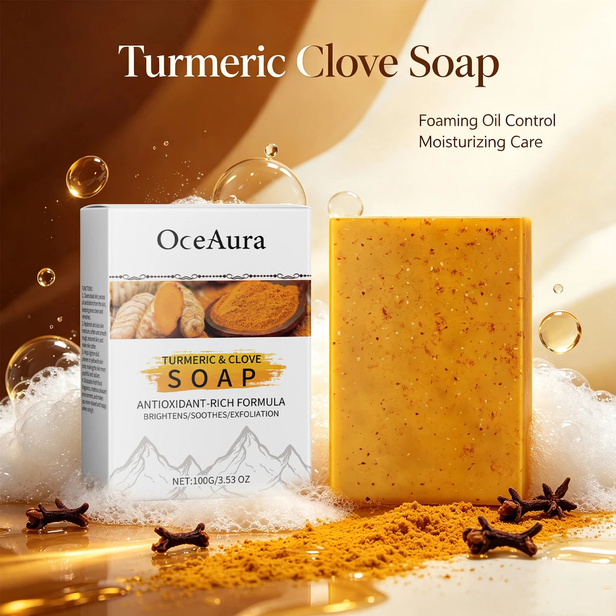 Turmeric Clove Soap Bar Exfoliating Face and Body Cleansing Bar