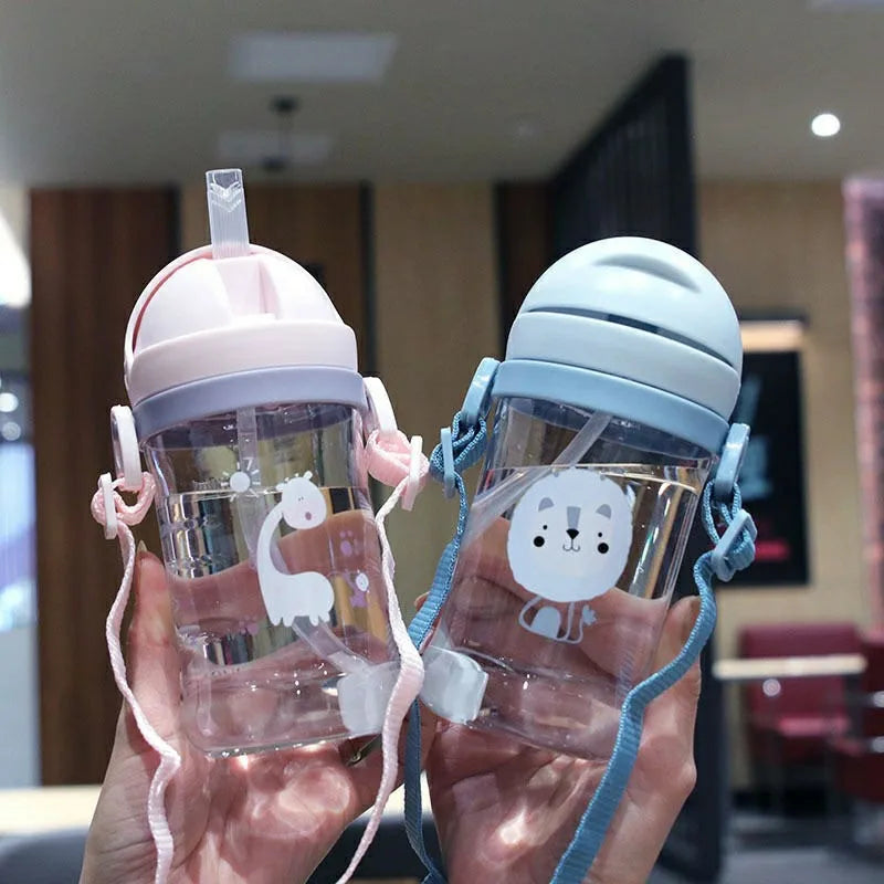 Kids 350ml Gravity Straw Cup Leakproof Training Feeding Bottle - 6