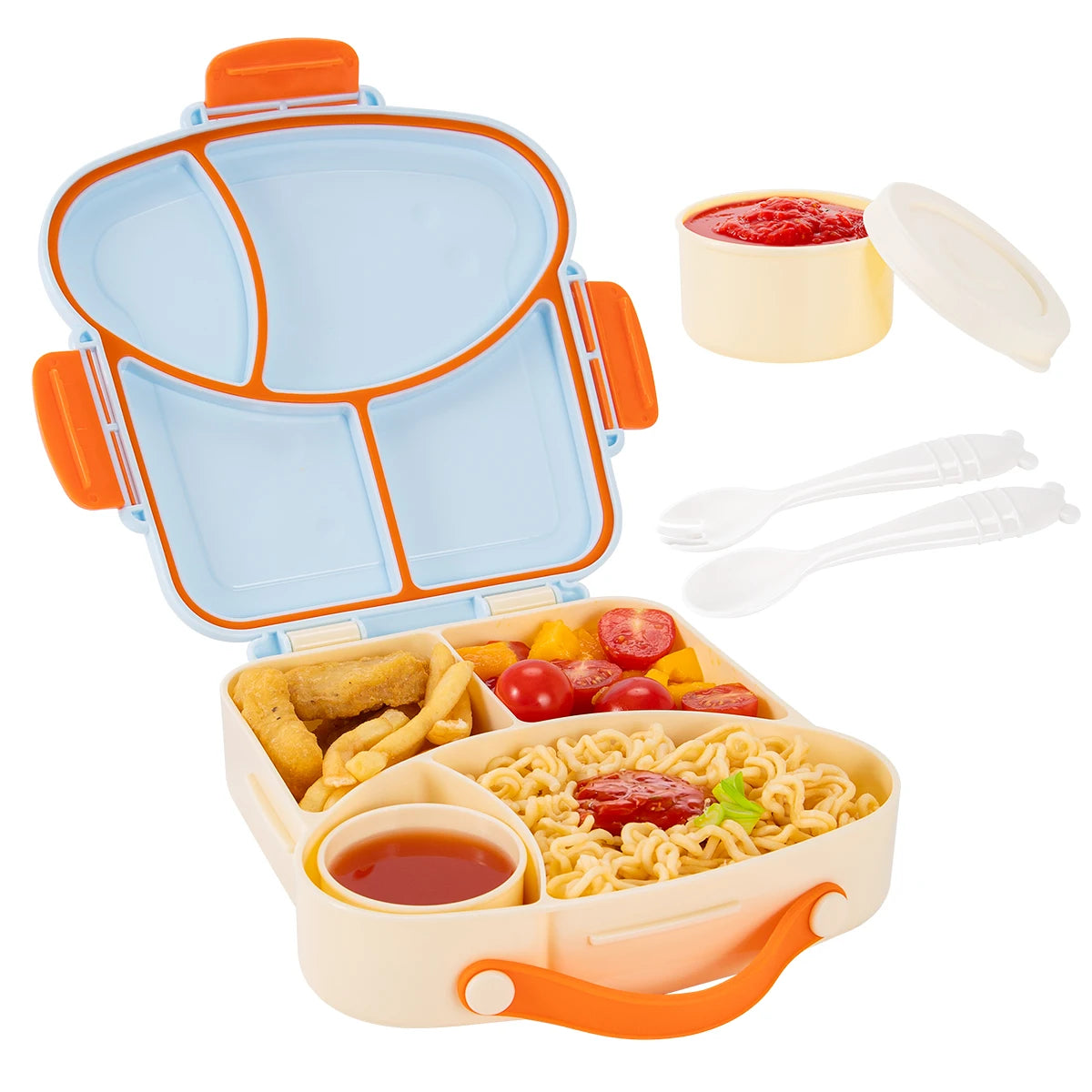 Cute Cartoon Bento Lunch Box Portable Food Container with Compartments