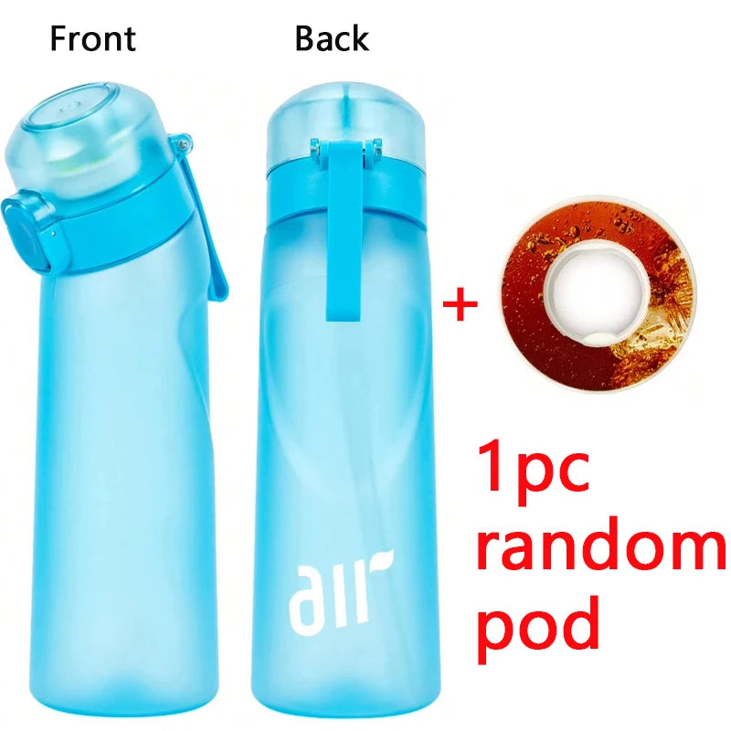 Aromatherapy Sport Water Bottle with Flavor Pods Leak Proof Straw Cup