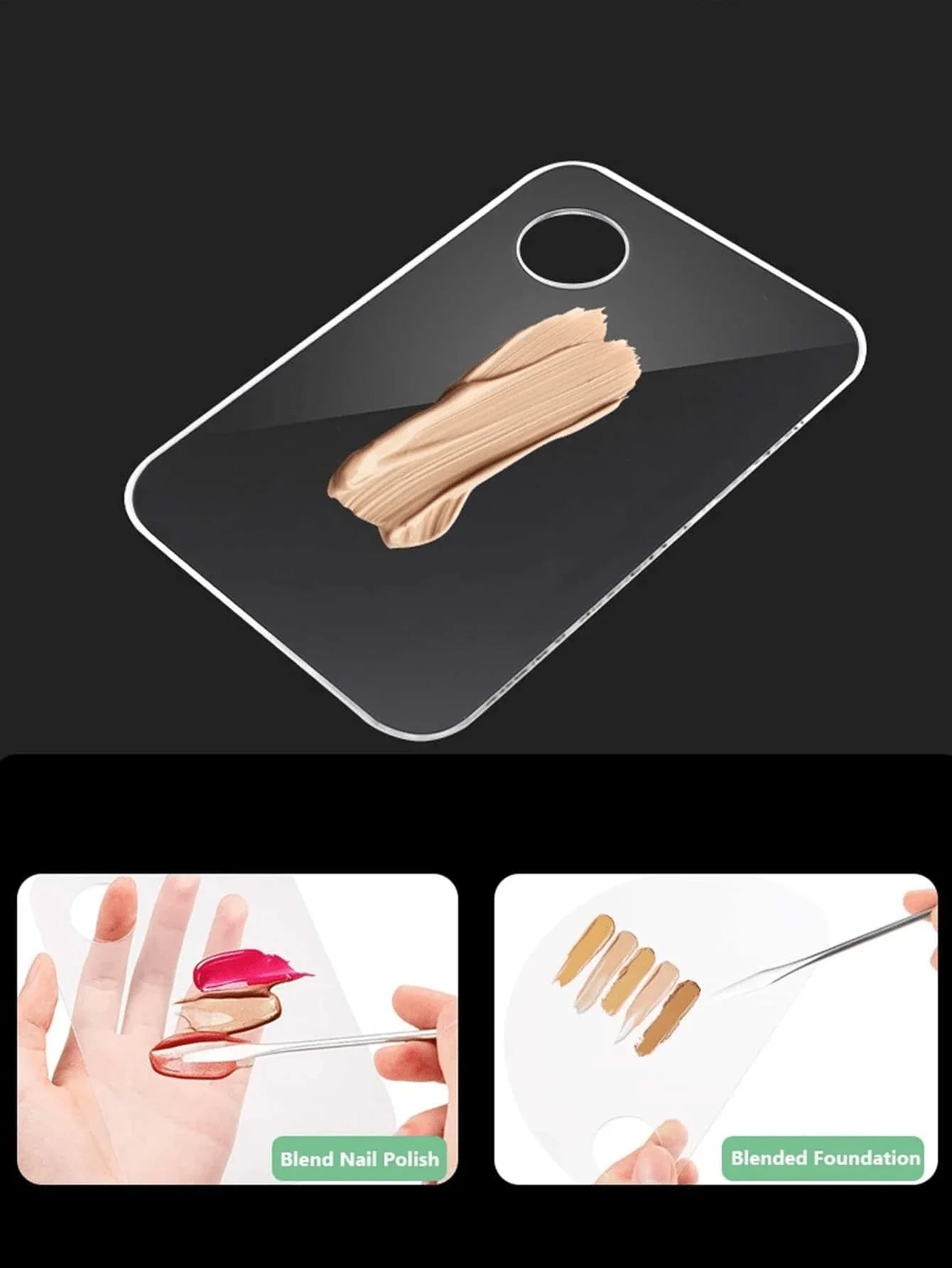 Acrylic Makeup Mixing Palette and Spatula Set for Foundation and Art - 5