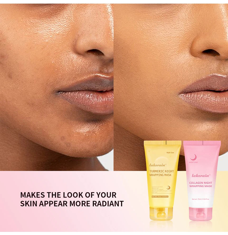 Glow Overnight Wrapping Mask Duo Collagen Turmeric Skincare Combo