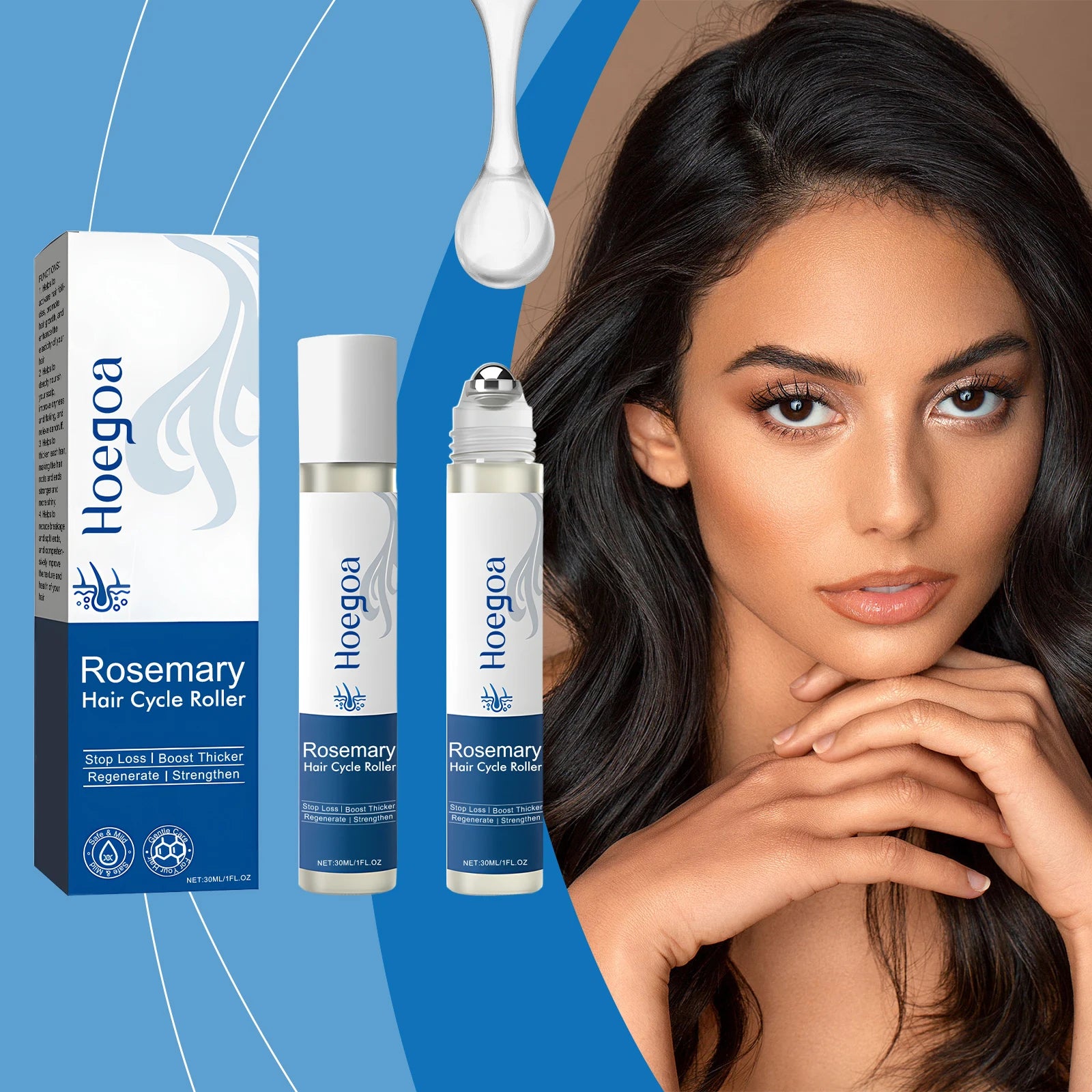 Rosemary Hair Growth Serum Roller Split Ends Repair Oil - 2