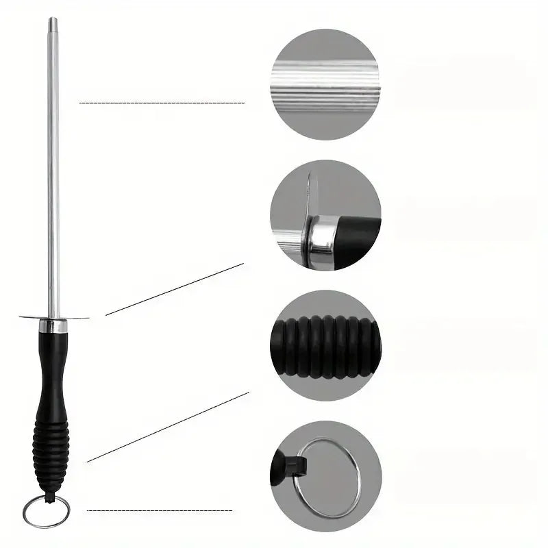 YOCITY Carbon Steel Knife Sharpening Rod Professional Honing Tool