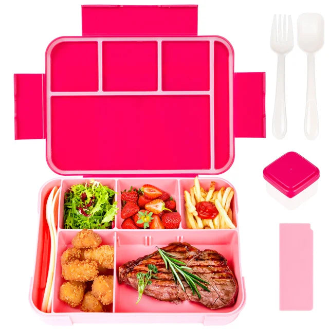 4-Compartment Bento Lunch Box for Kids and Adults with Utensils