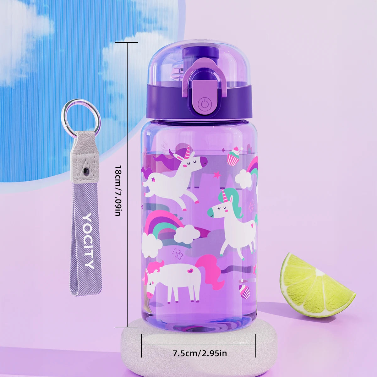 550ml Dinosaur Water Bottle Portable Cartoon Kids Sports Drink Cup