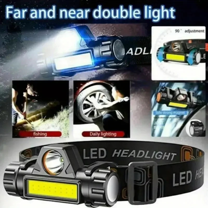 Rechargeable COB LED Headlamp Magnetic Waterproof Work Light Head Torch - 10