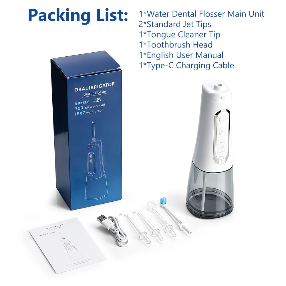 Cordless Water Dental Flosser Teeth Cleaner
