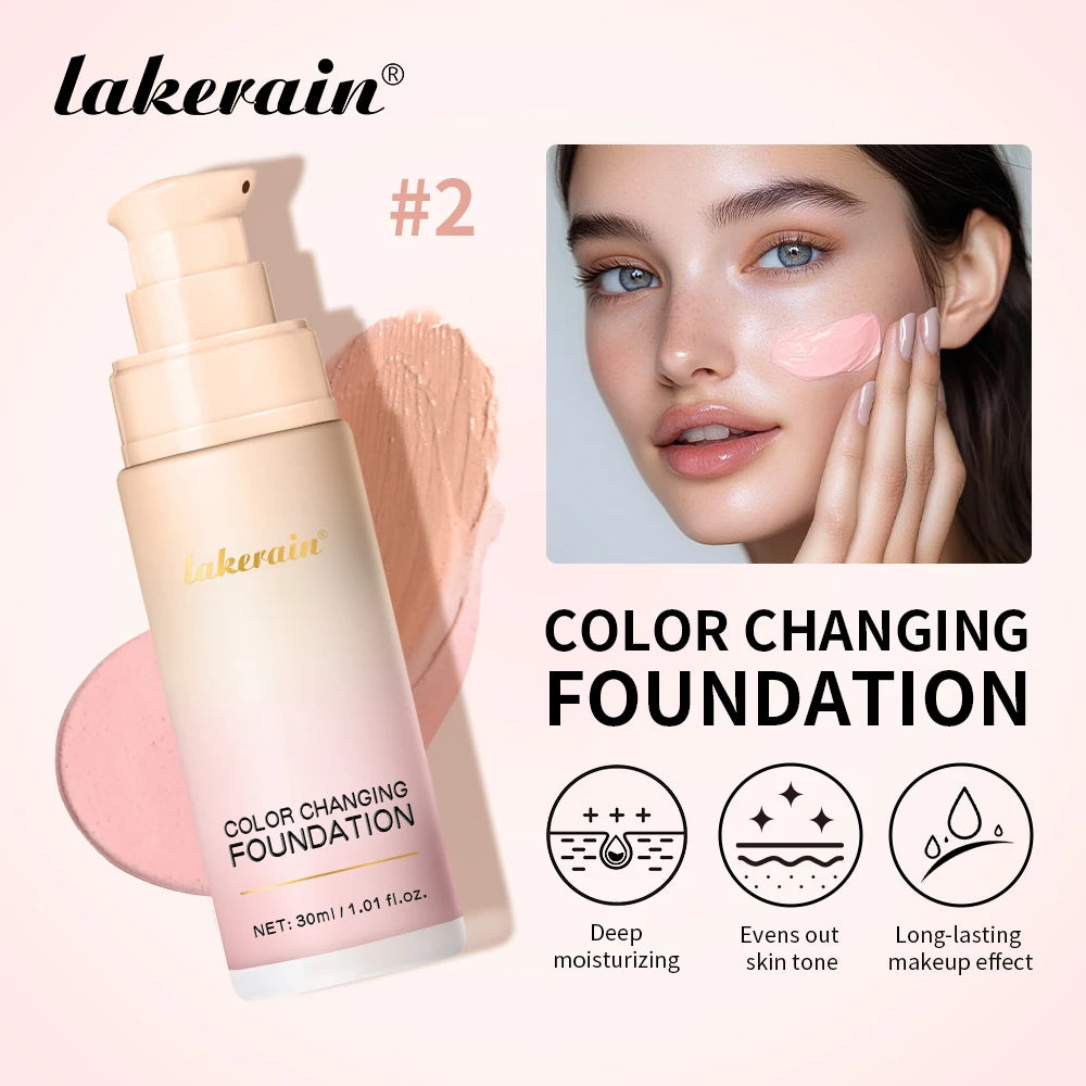 Lakerain Color Changing Liquid Foundation Moisturizing Base Makeup