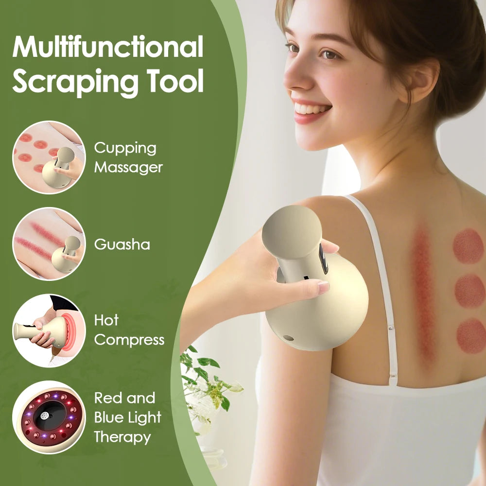 Electric Cupping & Scraping Massager Hot Compress Body Slimming Tool