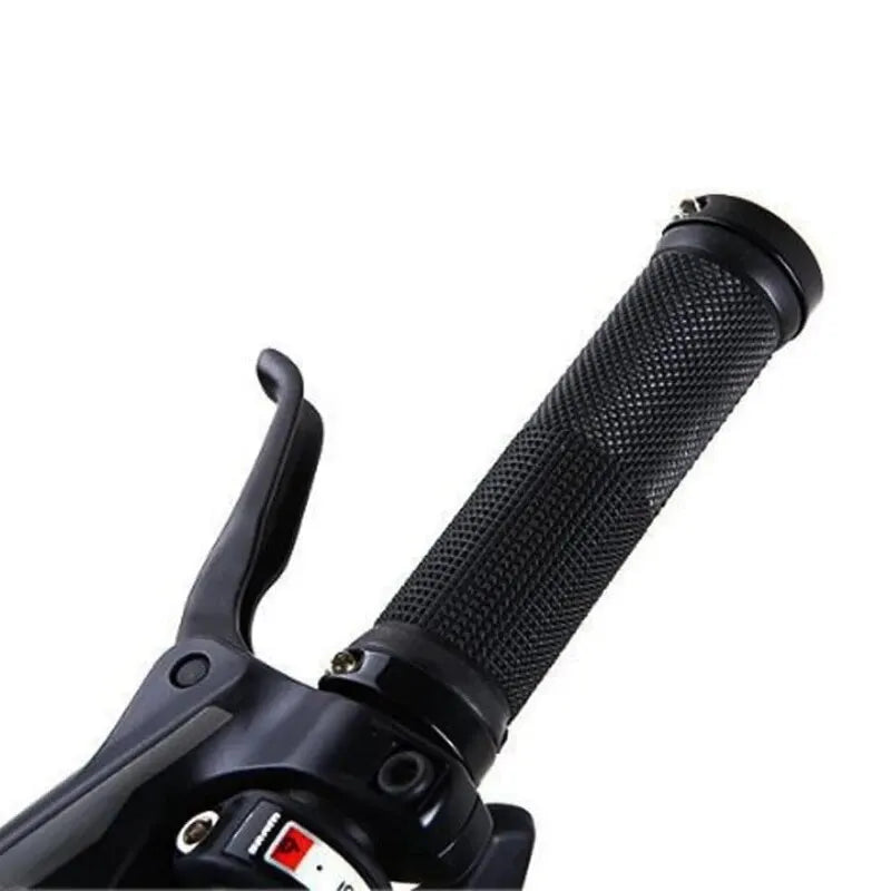 Non-Slip MTB Bicycle Handlebar Grips Dual Aluminum Lock On Rubber MTB