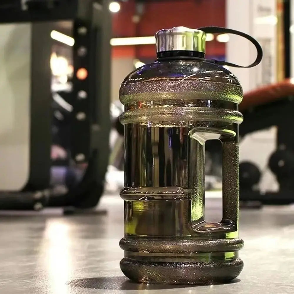 2L Large Sports Water Bottle Portable PETG Fitness Jug with Handle
