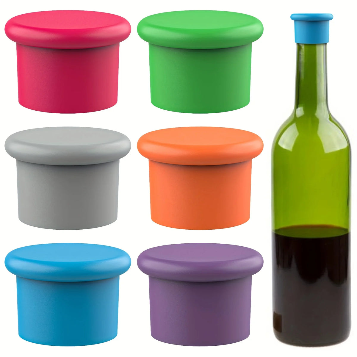 Reusable Silicone Wine Bottle Stopper Leak Proof Fresh Keeping Cap