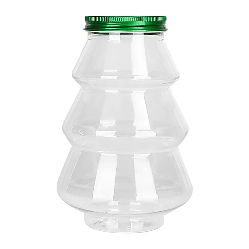 500ml Snowman Christmas Milk Juice Bottles Reusable Plastic Drink Cups - 15
