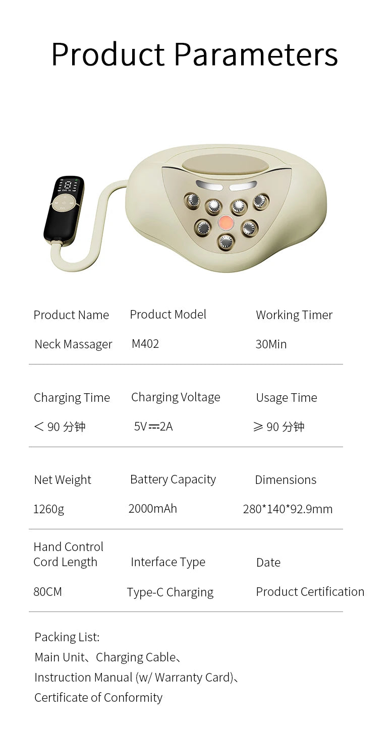 4 in 1 Neck Massager Pillow and Cervical Traction Device
