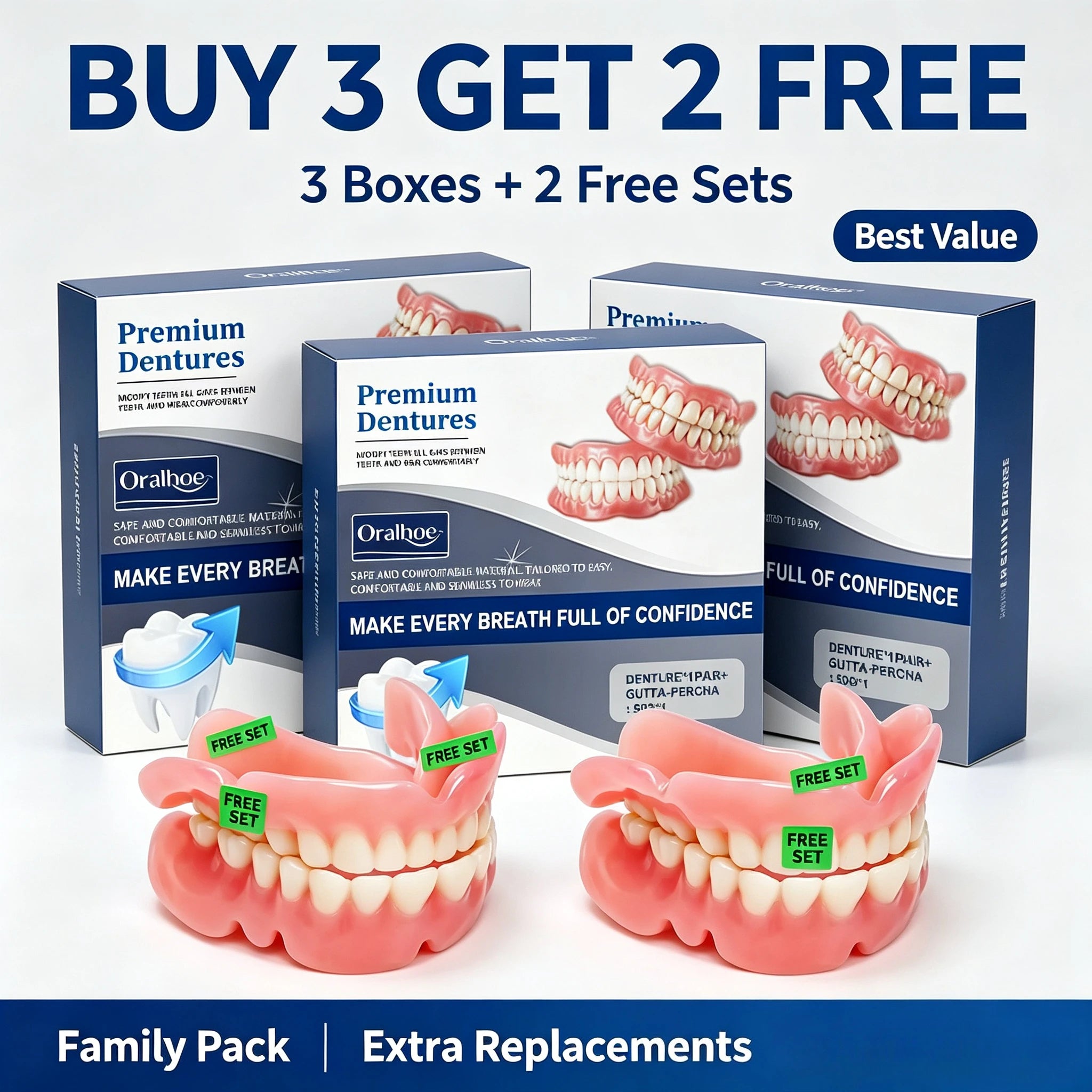 Silicone Teeth Covers Cosmetic Fake Dentures - 7