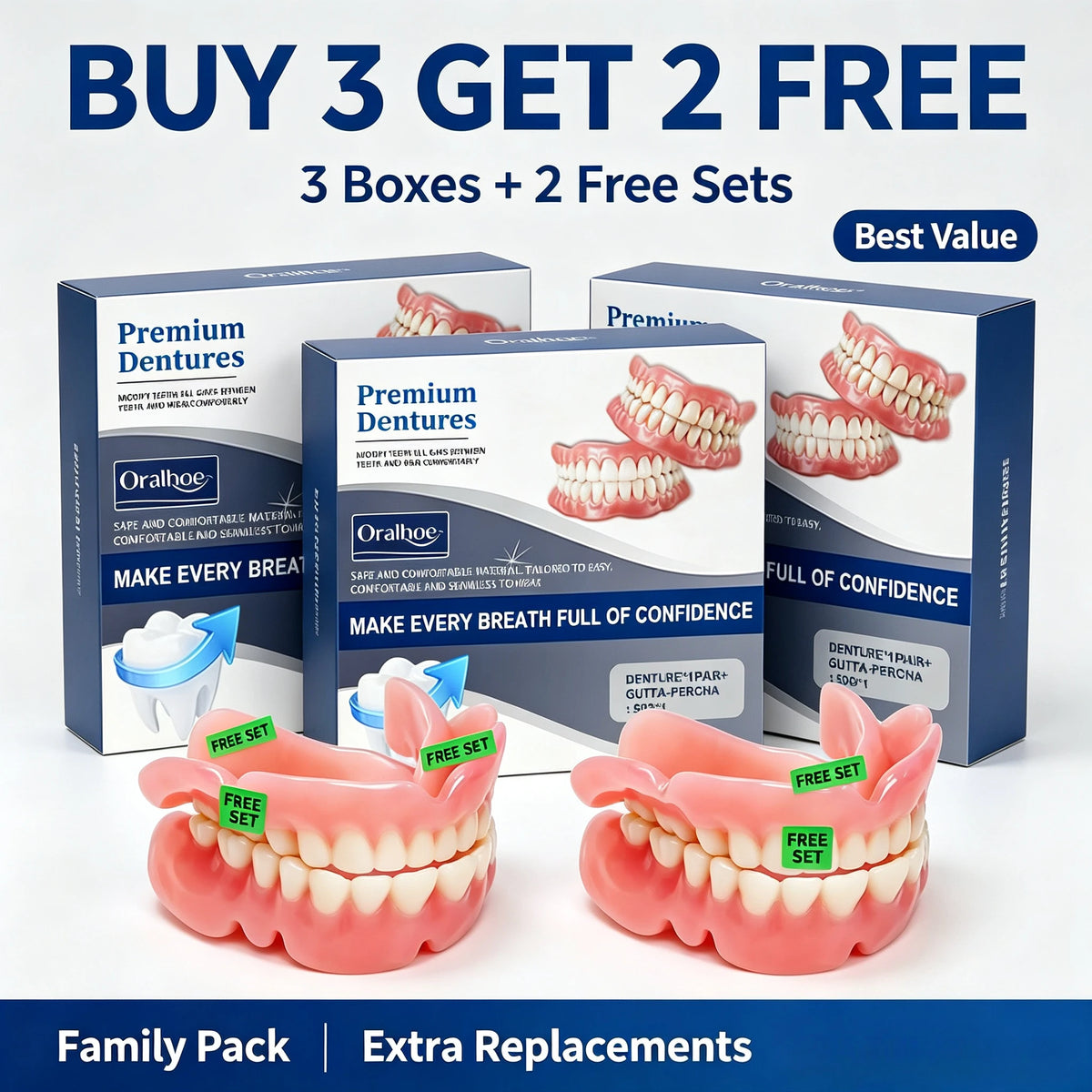 Silicone Teeth Covers Cosmetic Fake Dentures