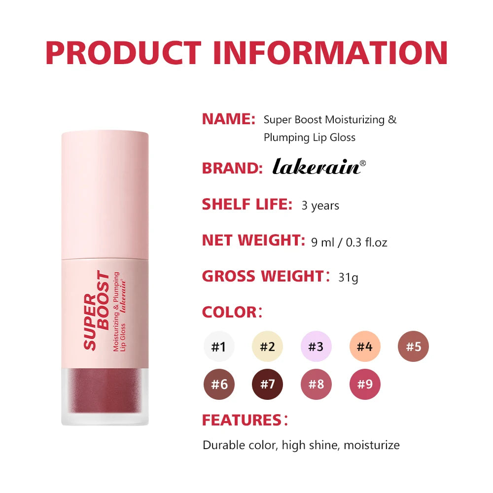 Lakerain Plumping Lip Gloss Hydrating Mirror Shine Lip Gloss