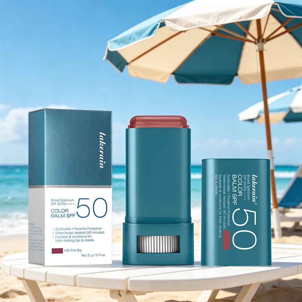 SPF 50 Blush Balm Stick Hydrating Sunscreen Makeup