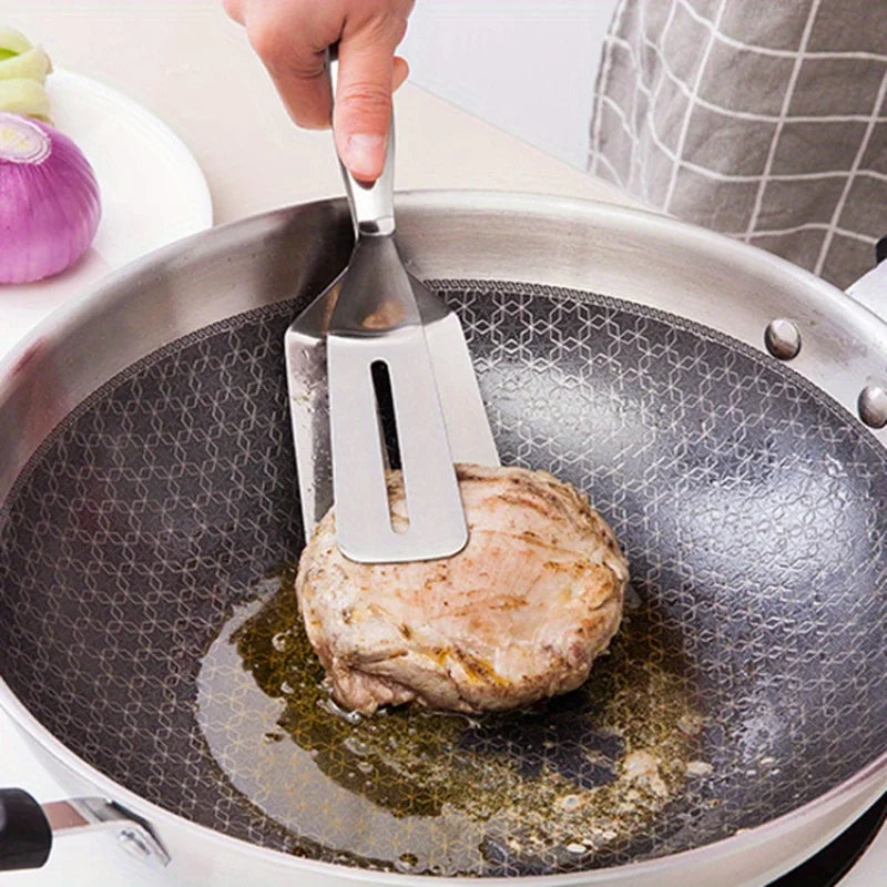 Stainless Steel Steak Spatula Tongs Multifunctional Kitchen Grill Clamp - 15