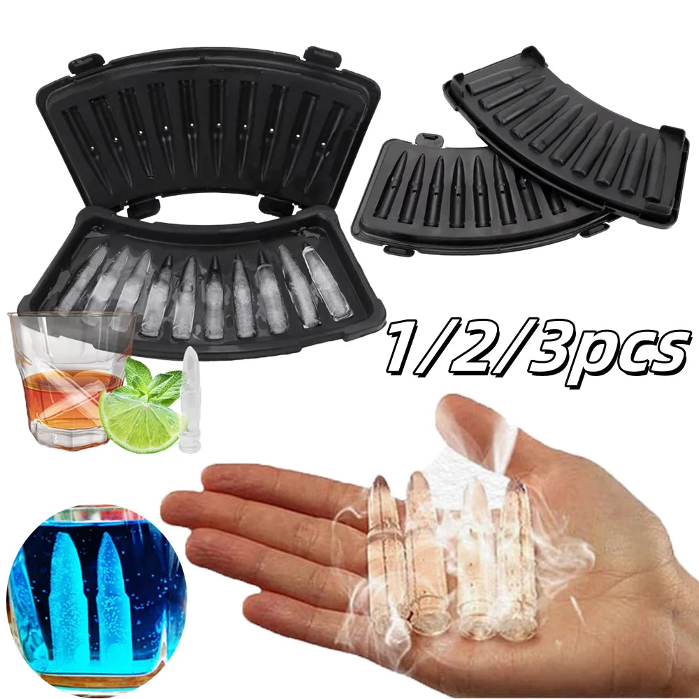 Bullet Ice Cube Tray Silicone Mold for Whiskey Cocktails and Parties - 1