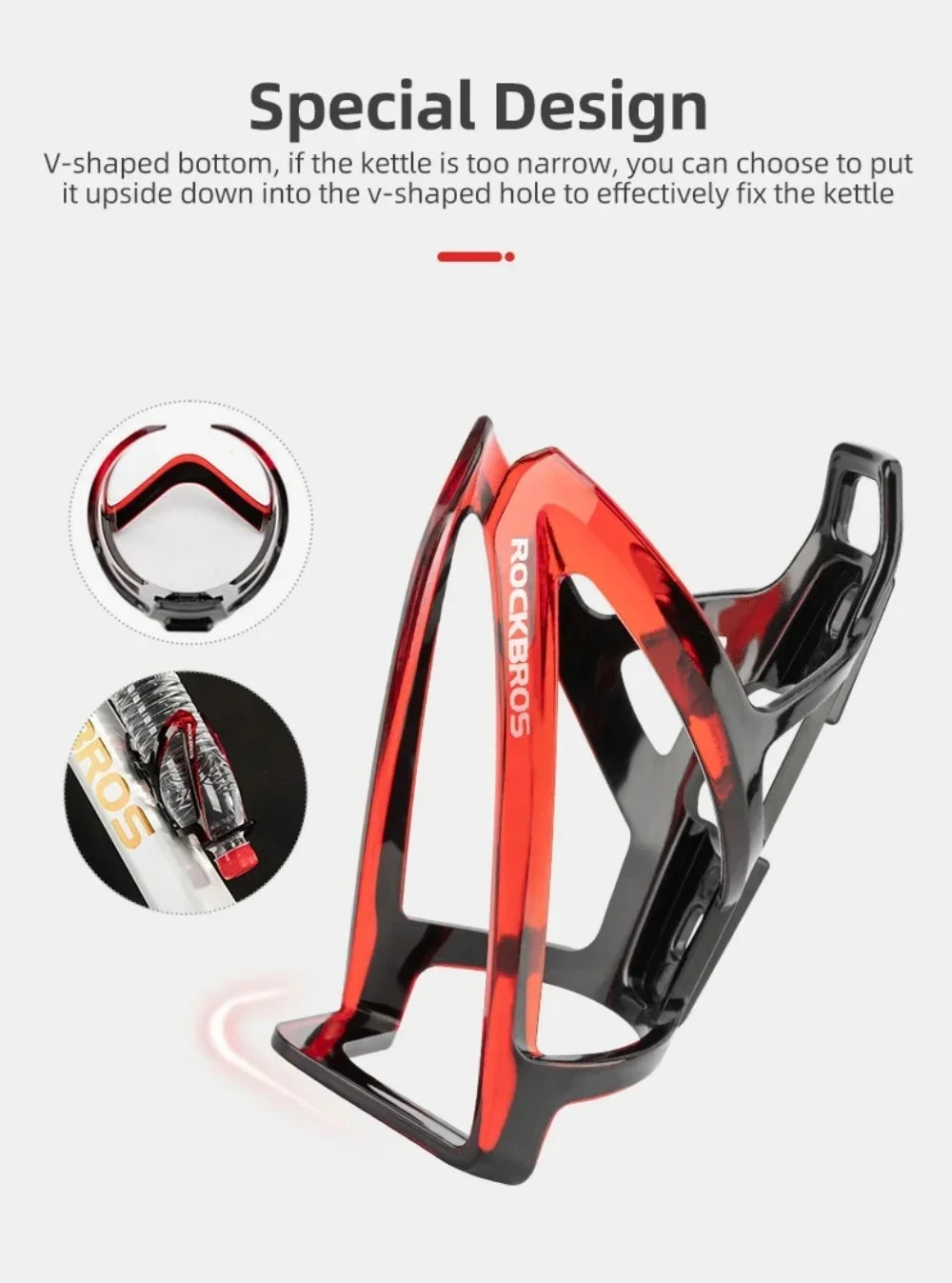 ROCKBROS Cycling Water Bottle and Bike Cage Set 750ml Sports Kettle