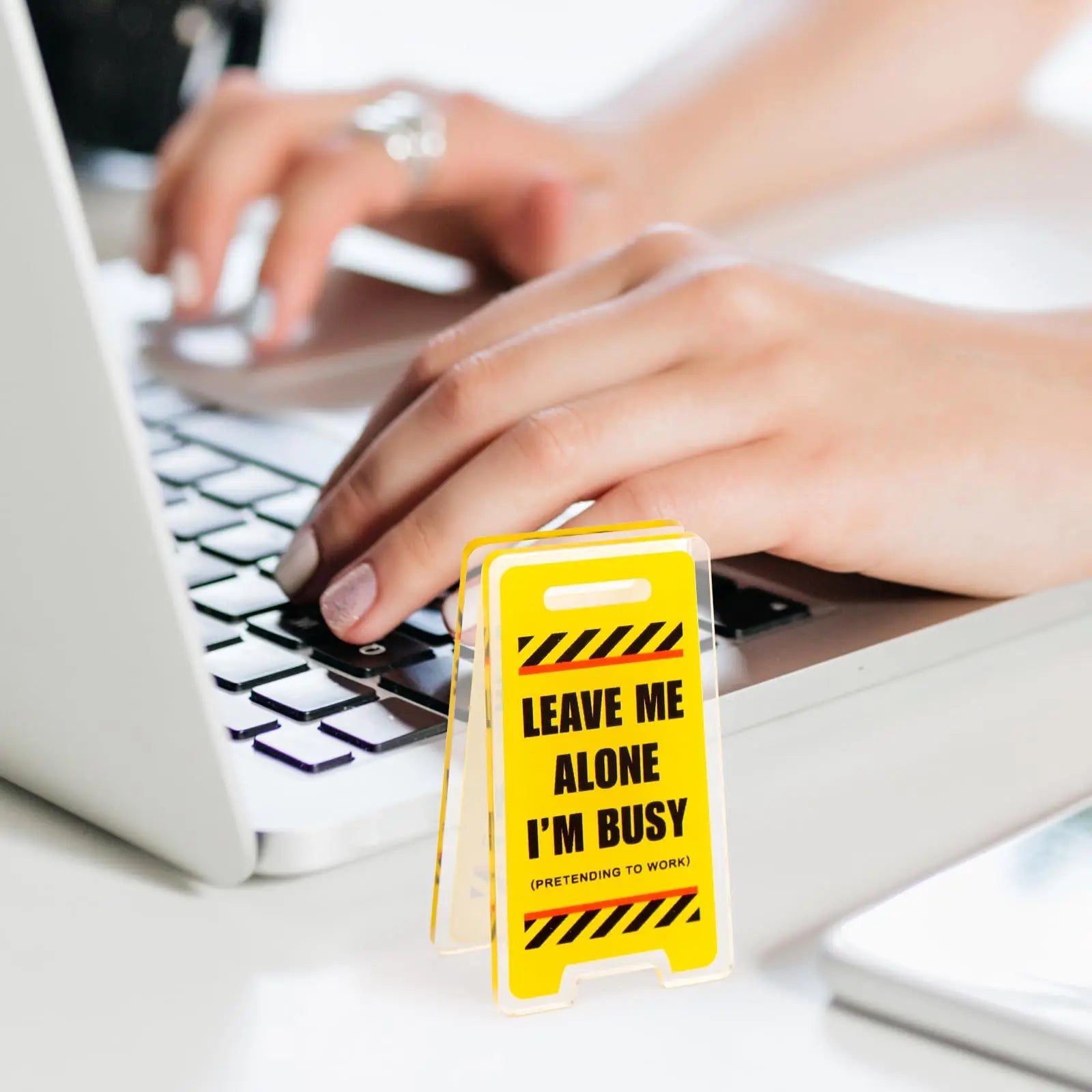 Leave Me Alone Busy Acrylic Desk Sign Funny Office Gift Desktop Decor