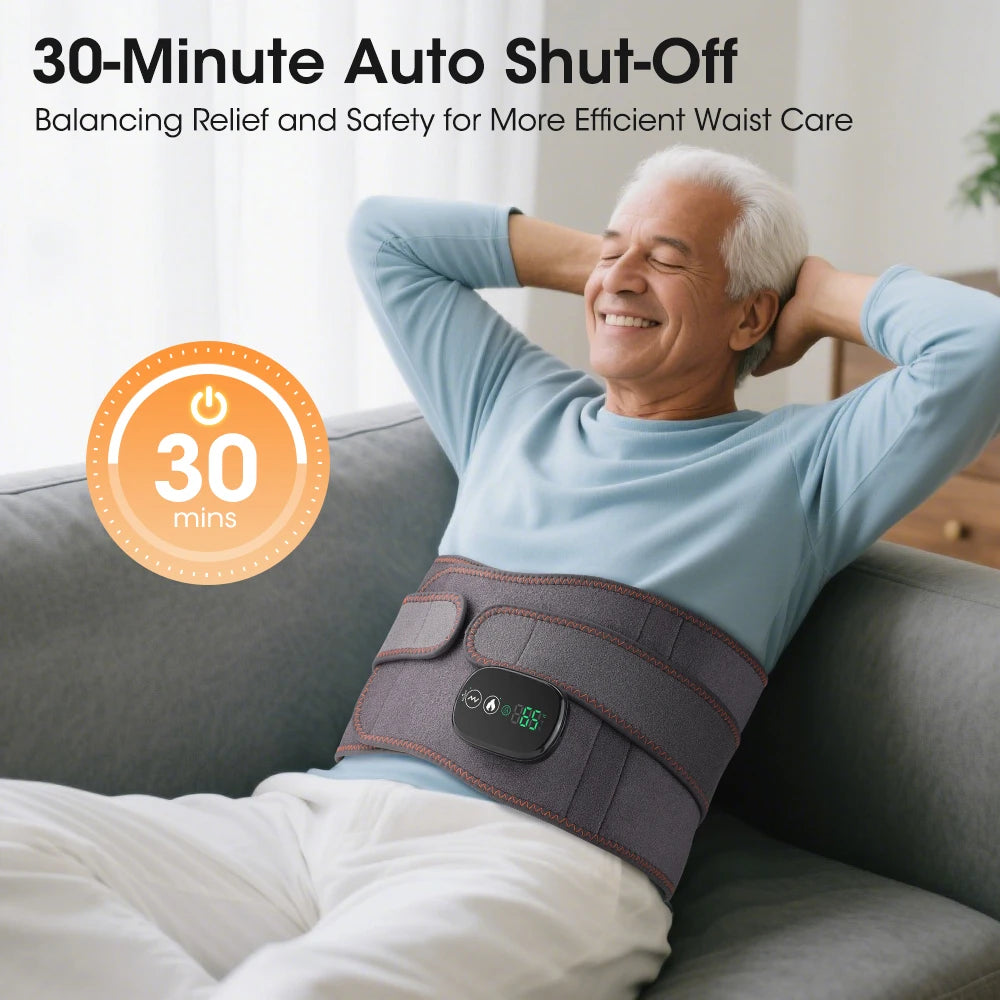 Electric Cordless Heated Waist Massager Red Light Infrared Lumbar Belt - 4