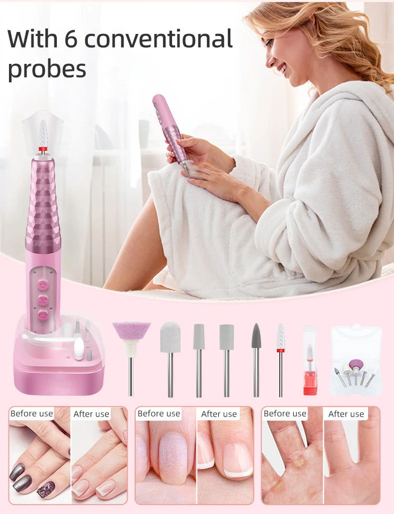 Cordless Electric Nail Drill Machine Manicure Kit - 12