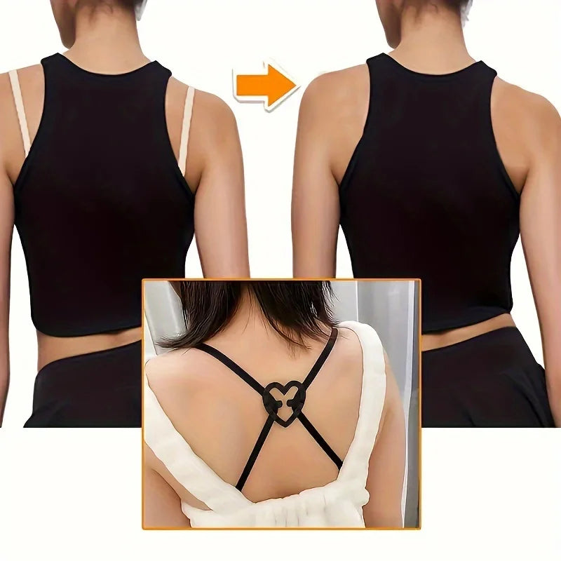 Anti-Slip Bra Strap Clips Racerback Converter and Concealer Set - 14