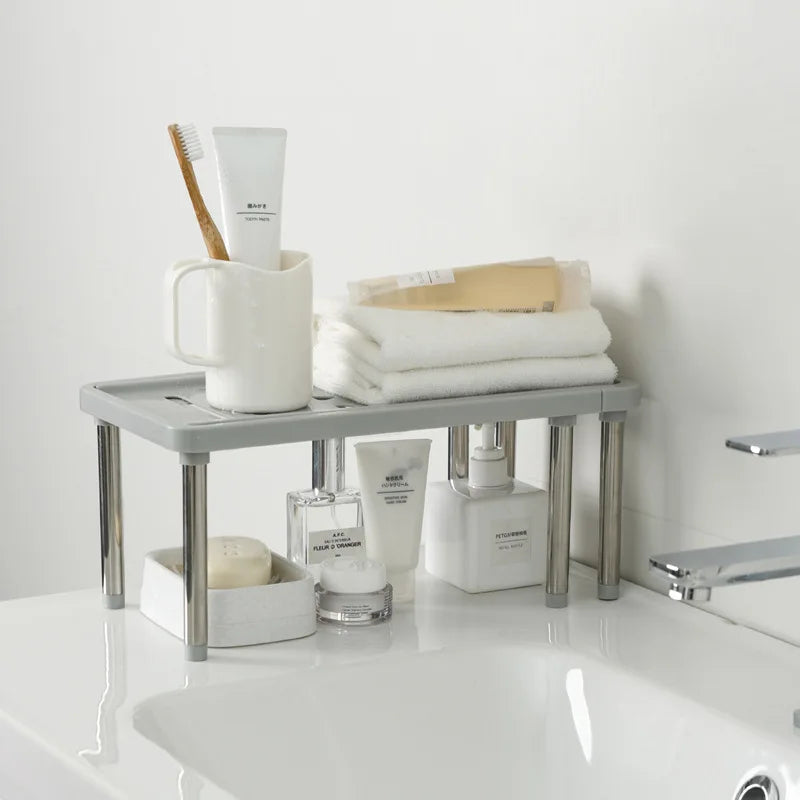 Retractable Kitchen Shelf Organizer Adjustable Counter Storage Rack