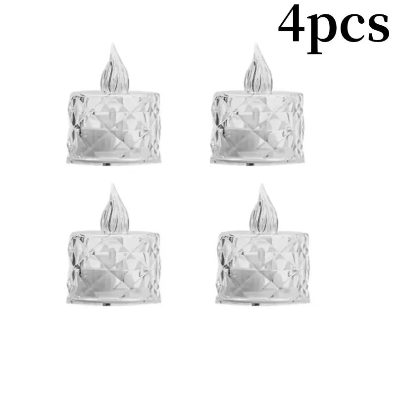 Flameless LED Crystal Tea Light Candles Flickering Electric Night Lamps - 13