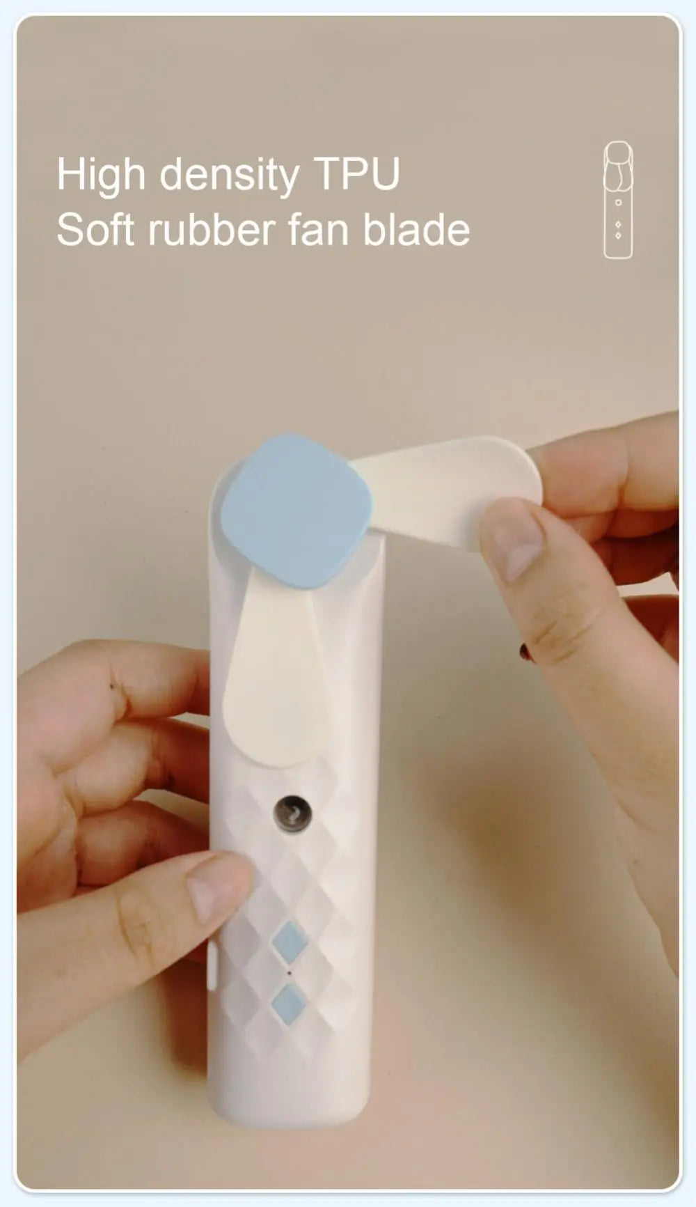 Portable 2-in-1 Handheld Mist Fan USB Rechargeable Cooling Face Steamer - 11