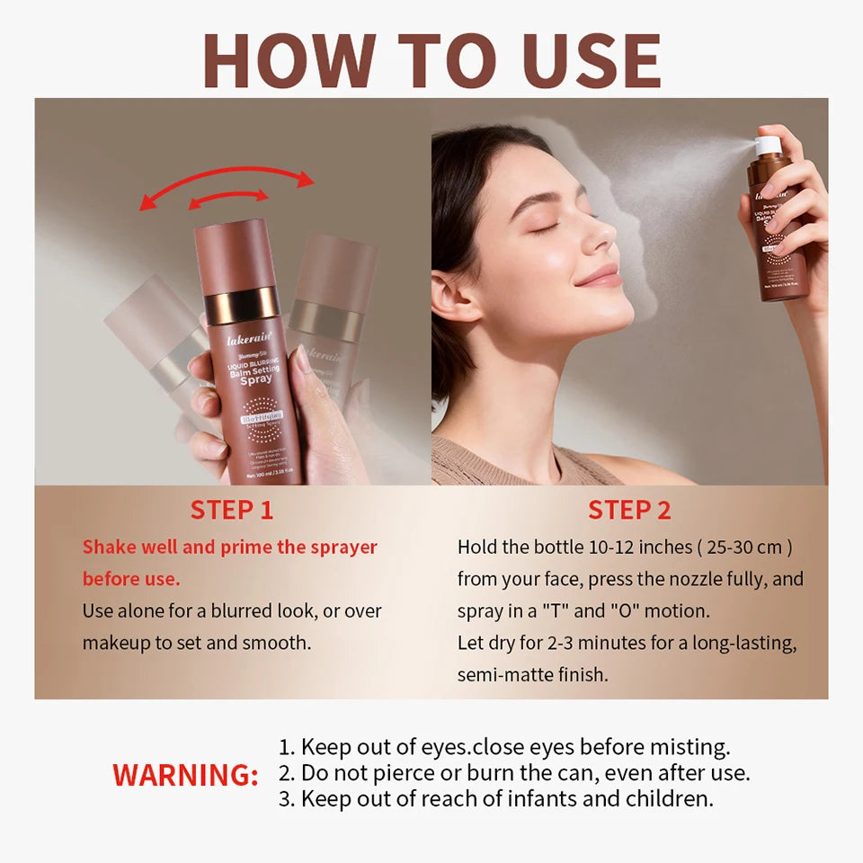Liquid Blurring Balm Setting Spray Long Lasting Matte Makeup Fixer