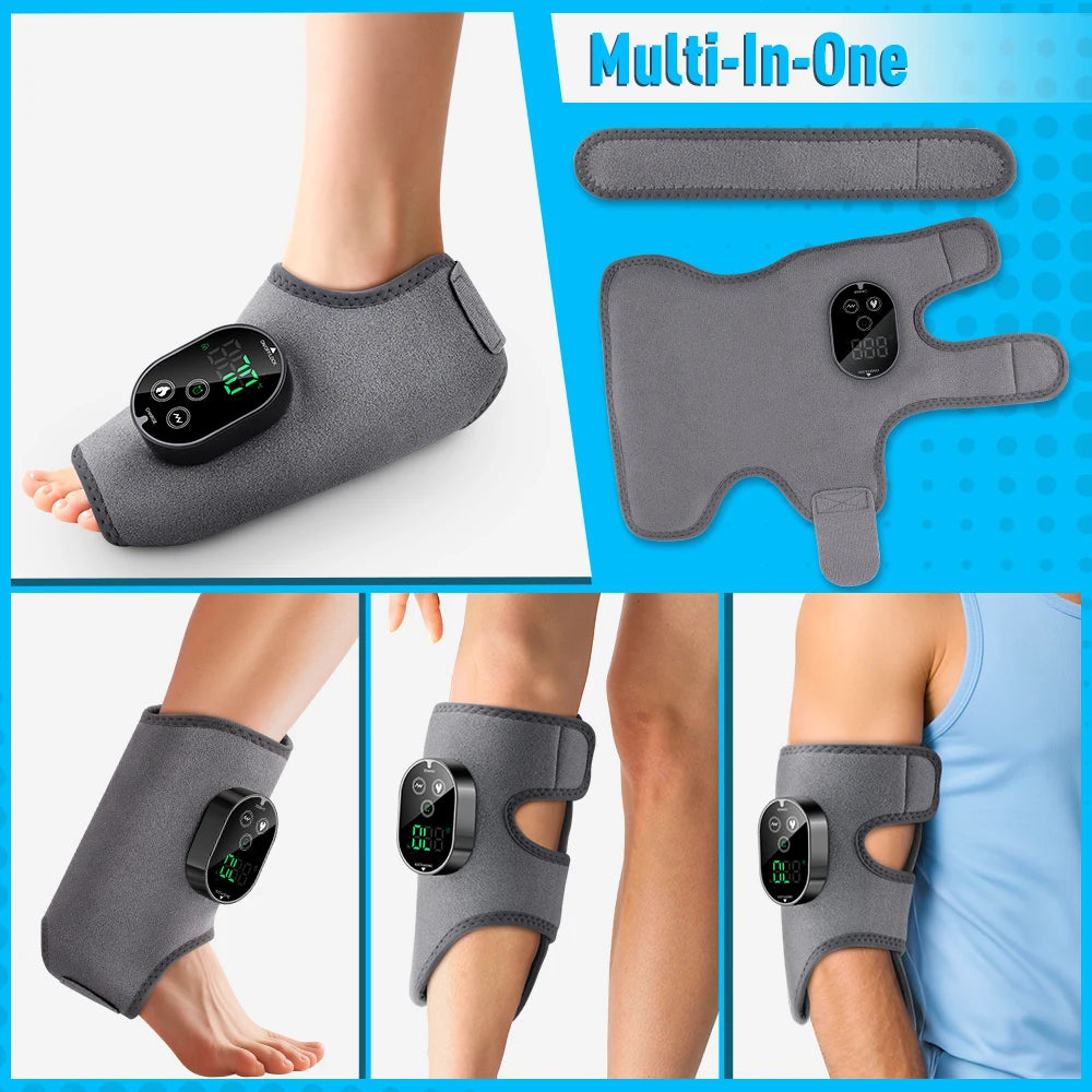 Electric Ankle Calf Foot Vibration Massager Heating Brace