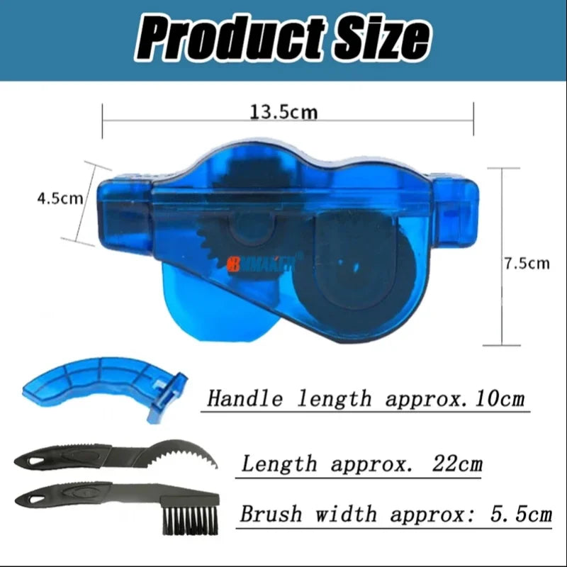 Portable Bicycle Chain Cleaner Tool Bike Brush Scrubber Cycling Wash Kit